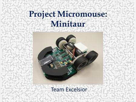 Project Micromouse: Minitaur