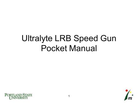 Ultralyte LRB Speed Gun Pocket Manual