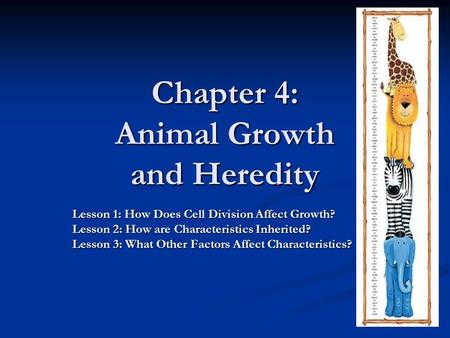 Chapter 4: Animal Growth and Heredity