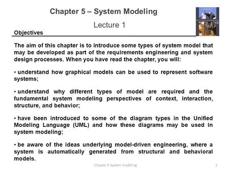 Chapter 5 – System Modeling