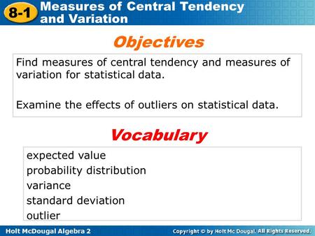 Objectives Vocabulary