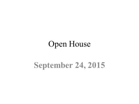 Open House September 24, 2015. Welcome! Mr. T. Dickson American History I am a graduate of the University of Puget Sound, 1977. This marks my 39 th year.