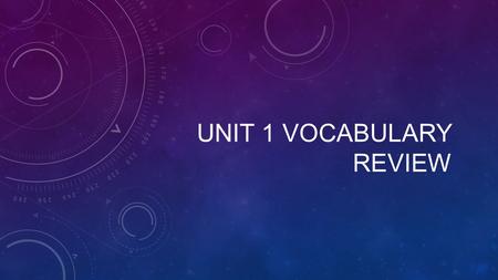 UNIT 1 VOCABULARY REVIEW. SCIENCE IN SCIENCE, WE WILL STUDY HOW TO USE A SERIES OF STEPS TO SOLVE PROBLEMS. The study of a systematic way to solve problems.