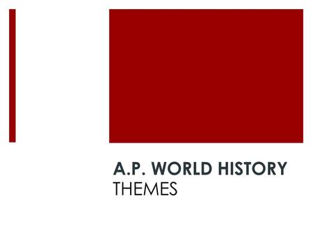 A.P. WORLD HISTORY THEMES.