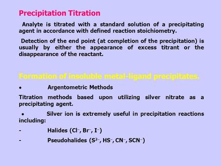 Precipitation Titration