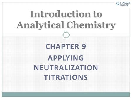 Introduction to Analytical Chemistry