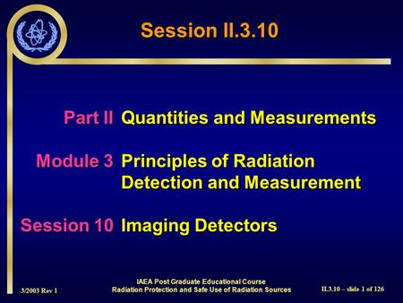 Session II.3.10 Part II Quantities and Measurements