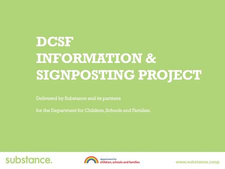 Agenda 1)Background 2)Experience from Stockport 3)Information & Signposting Project 4)Next Steps.