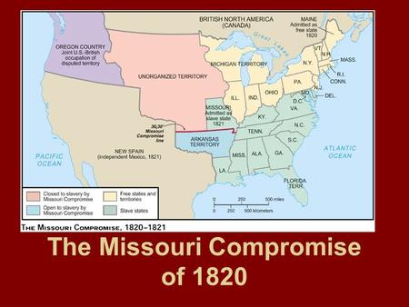 The Missouri Compromise of 1820