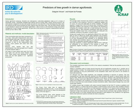 Predictors of tree growth in damar agroforests Grégoire Vincent * and Hubert de Foresta Introduction Damar agroforest (Lampung, Sumatra) are multi-species,