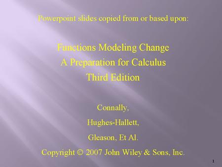 1. Section 2.3 Piecewise Defined Functions 2 Piecewise Defined Functions- when a function uses different formulas on different parts of its domain. 3Page.