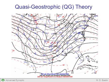 Advanced SynopticM. D. Eastin Quasi-Geostrophic (QG) Theory.