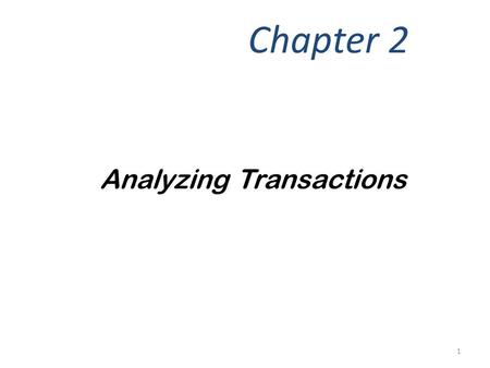 Analyzing Transactions