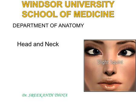 WINDSOR UNIVERSITY SCHOOL OF MEDICINE