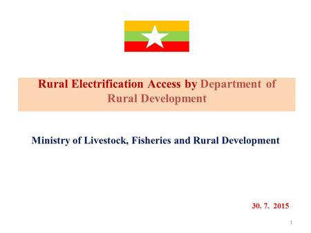 Rural Electrification Access by Department of Rural Development