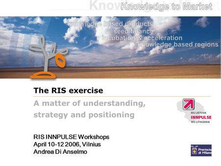 RIS INNPULSE Workshops April 10-12 2006, Vilnius Andrea Di Anselmo The RIS exercise A matter of understanding, strategy and positioning.