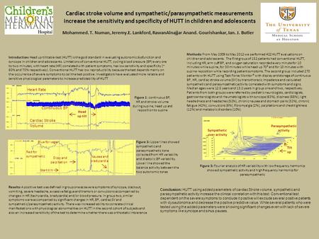 Cardiac stroke volume and sympathetic/parasympathetic measurements increase the sensitivity and specificity of HUTT in children and adolescents Mohammed.