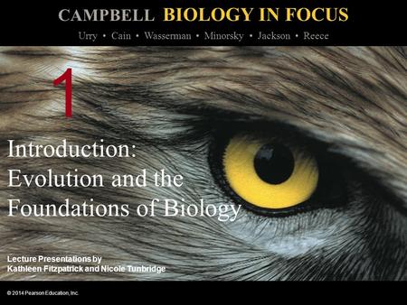 CAMPBELL BIOLOGY IN FOCUS © 2014 Pearson Education, Inc. Urry Cain Wasserman Minorsky Jackson Reece Lecture Presentations by Kathleen Fitzpatrick and Nicole.