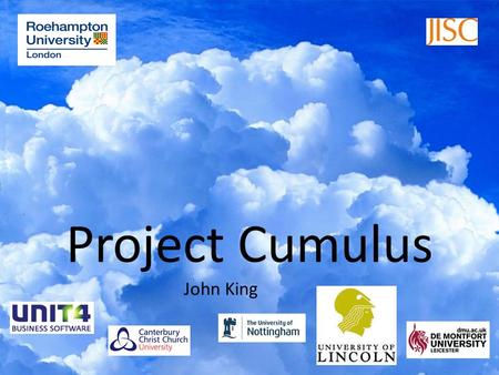 Project Cumulus John King. This is not unfamiliar territory.