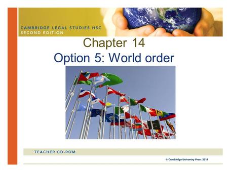 Chapter 14 Option 5: World order. In this chapter, you will study the nature and concepts of world order. You will also look at the various responses.