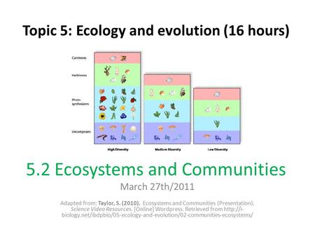 5.2 Ecosystems and Communities