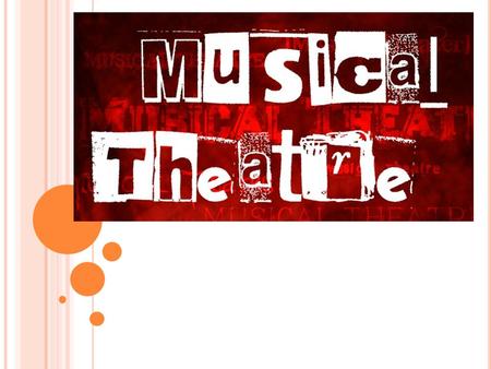 O RIGINS Factors leading to the birth of Musical Theatre: The large amounts of immigrants making up the U.S. in late 19th & early 20th centuries and their.