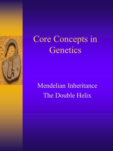 Core Concepts in Genetics Mendelian Inheritance The Double Helix.