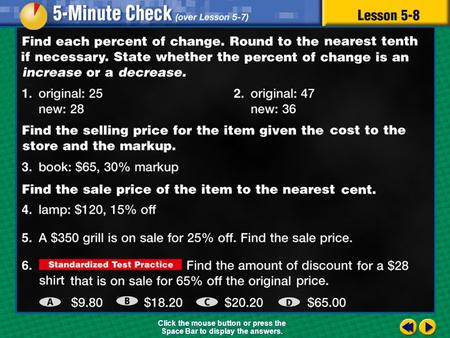 Transparency 8 Click the mouse button or press the Space Bar to display the answers.