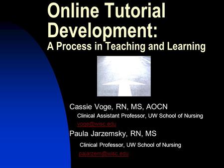 Cassie Voge, RN, MS, AOCN Clinical Assistant Professor, UW School of Nursing Paula Jarzemsky, RN, MS Clinical Professor, UW School of Nursing.