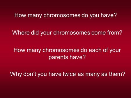 How many chromosomes do you have?