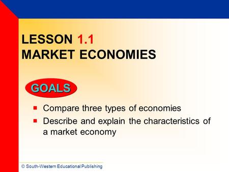 LESSON 1.1 MARKET ECONOMIES