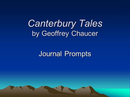 Canterbury Tales by Geoffrey Chaucer