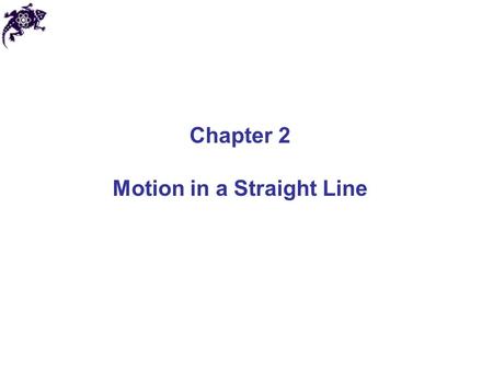 Motion in a Straight Line