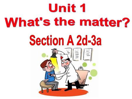 A: What’s the matter? B: I have a_________. A: You should ____________. Pairwork: B: Thanks for your advice.