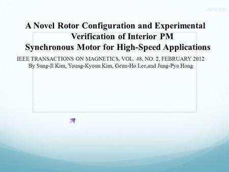 Synchronous Motor for High-Speed Applications