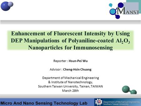 Reporter : Hsun-Pei Wu Advisor : Cheng-Hsin Chuang Department of Mechanical Engineering & Institute of Nanotechnology, Southern Taiwan University, Tainan,