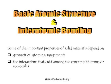 Basic Atomic Structure