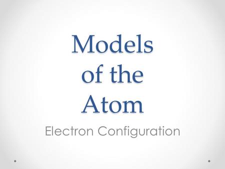 Electron Configuration