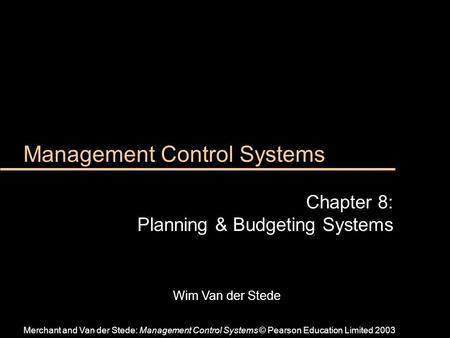 Management Control Systems