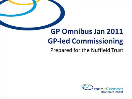 GP Omnibus Jan 2011 GP-led Commissioning Prepared for the Nuffield Trust.