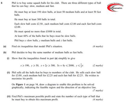 Feasible region is the unshaded area and satisfies: x + y  1000 2x + y  1500 3x + 2y  2400 x  0 and y  0 SOLUTION.