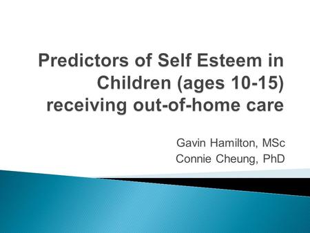 Gavin Hamilton, MSc Connie Cheung, PhD.  Introduction  Objective  Methods  Results  Discussion  Conclusion.