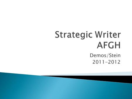 Demos/Stein 2011-2012.  Take out binder, paper, dividers  Homework: Read for at least ten minutes.  Objective: TSWBAT organize binders in order to.