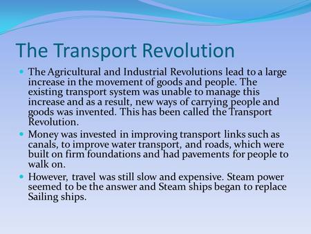 The Transport Revolution