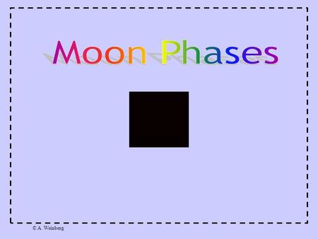 © A. Weinberg. When you look up in our night sky, you will see the moon! The way that the moon looks changes during the month. We say that the phases.