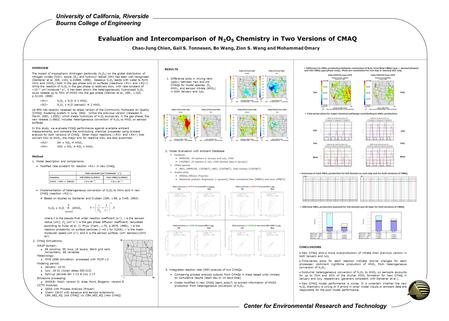 Center for Environmental Research and Technology University of California, Riverside Bourns College of Engineering Evaluation and Intercomparison of N.