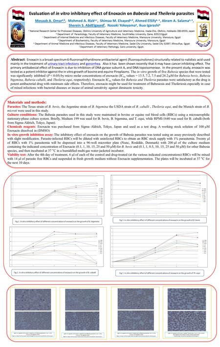 Fig 3. In vitro inhibitory effect of different concentrations of enoxacin on the growth of B. bovis Fig.1. In vitro inhibitory effect of different concentrations.