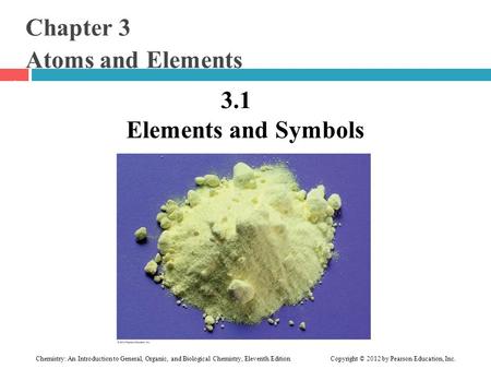 Chapter 3 Atoms and Elements