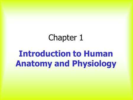 Introduction to Human Anatomy and Physiology