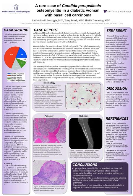 A rare case of Candida parapsilosis osteomyelitis in a diabetic woman with basal cell carcinoma BACKGROUND Candida parapsilosis is the most common non-albicans.